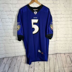 Joe Flacco #5 Baltimore Ravens Jersey Reebok On Field‎ Size 52 Purple